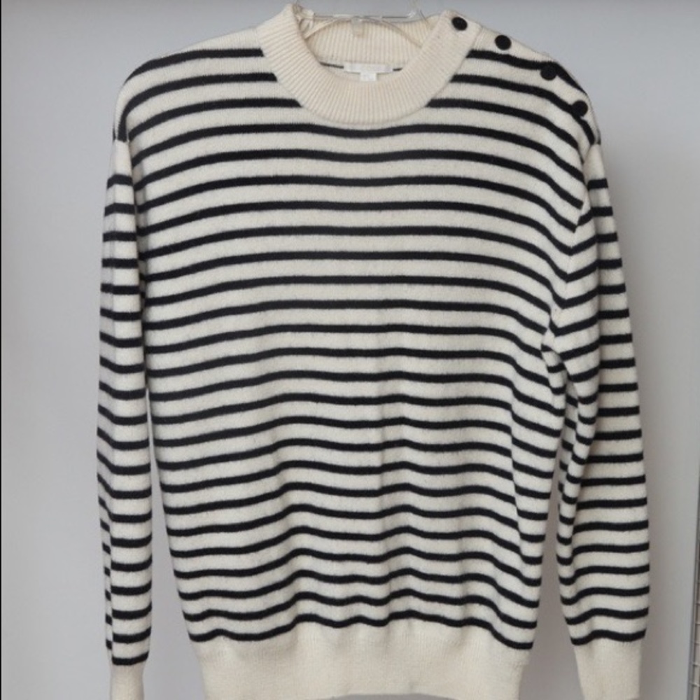 COS Wool Striped Sweater in black and white